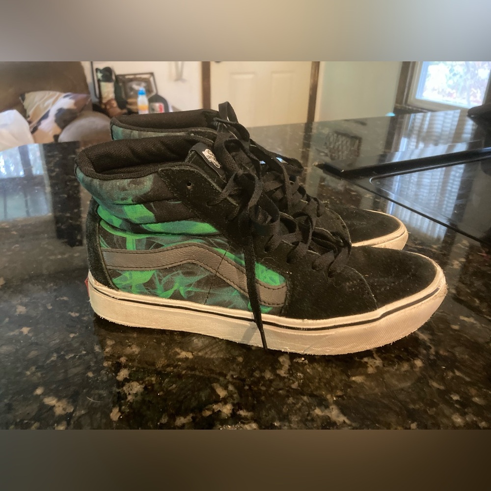 Vans Black and Teal High-Tops